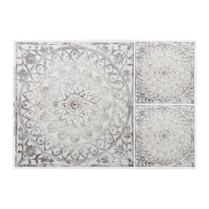 Декупажная карта "Узоры в сером" плотность 45 г/м2, формат А4