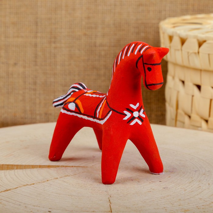 Сувенир «Конь», 5,5×6×8 см, каргопольская игрушка