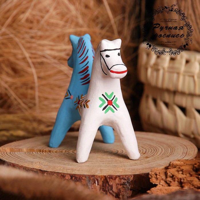 Сувенир «Лошадка Тяни-толкай», 4,5×4,5×10 см, каргопольская игрушка