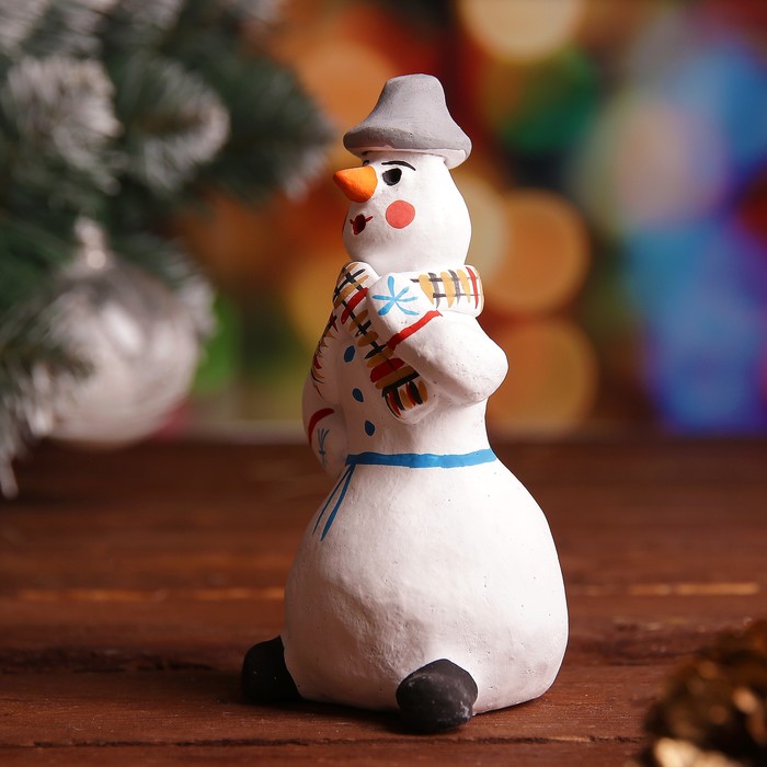 Сувенир «Снеговик», 4,5×4,5×10 см, каргопольская игрушка