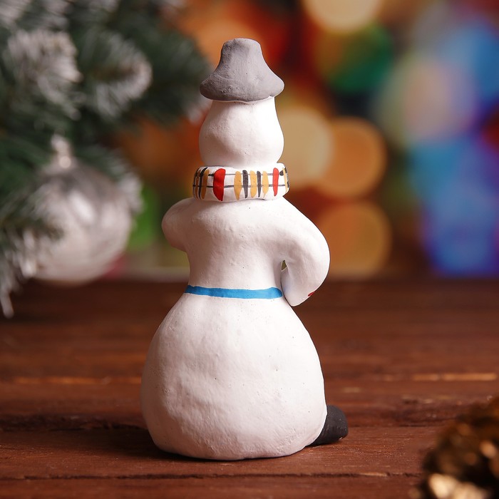 Сувенир «Снеговик», 4,5×4,5×10 см, каргопольская игрушка