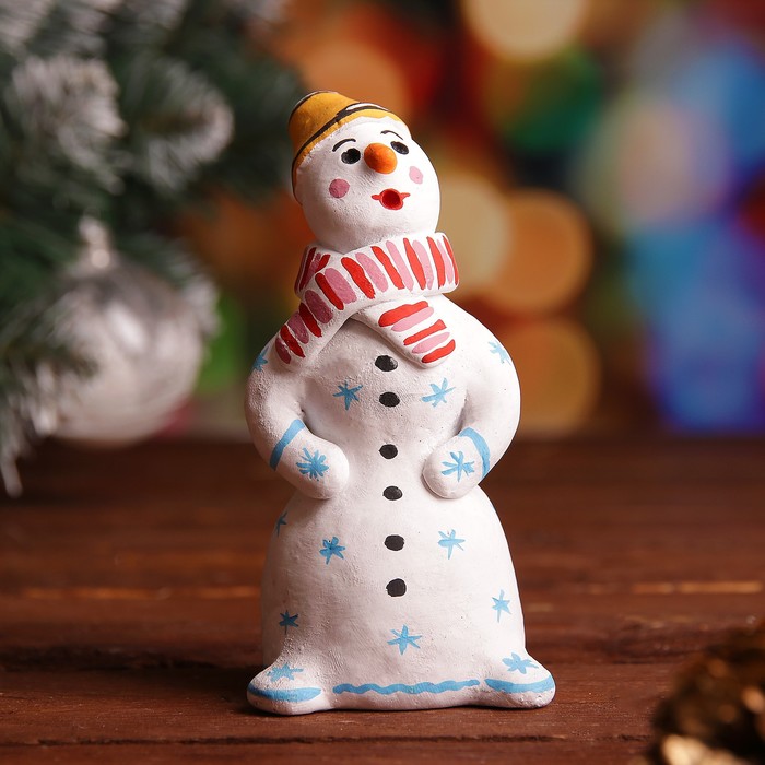 Сувенир «Снеговик», 4,5×4,5×10 см, каргопольская игрушка