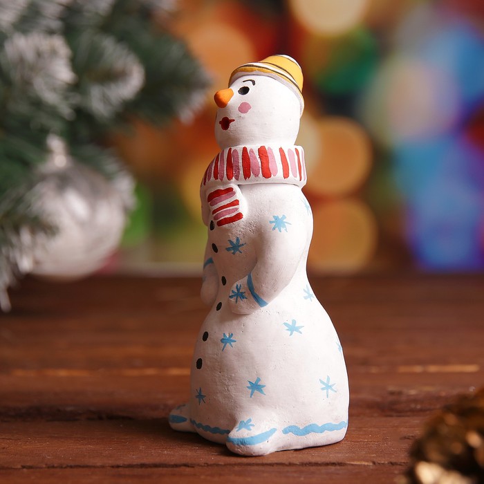 Сувенир «Снеговик», 4,5×4,5×10 см, каргопольская игрушка