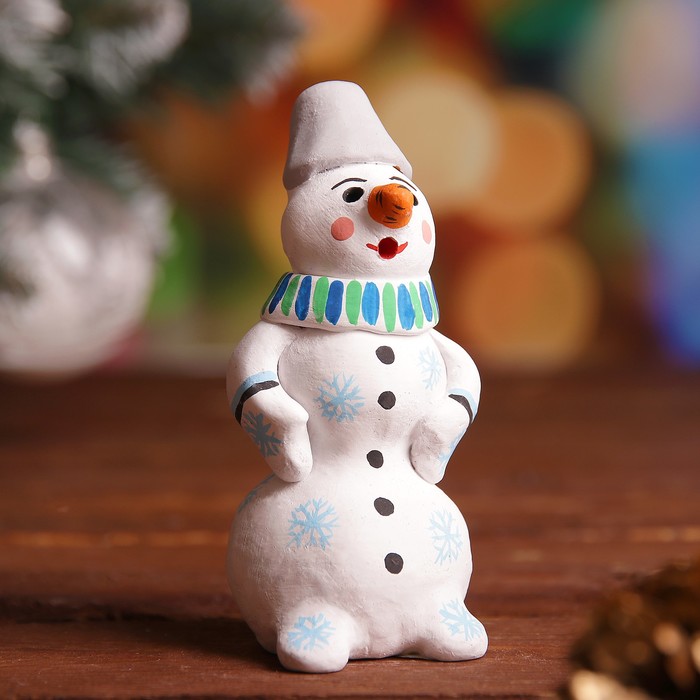 Сувенир «Снеговик», 4,5×4,5×10 см, каргопольская игрушка
