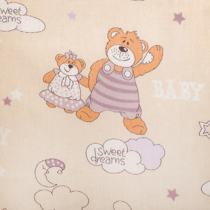 Наматрасник бязь/ПВХ «Вит-Фит. Звёздная фантазия», 60х120 см, белая окантовка