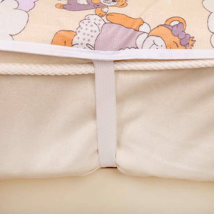 Наматрасник бязь/ПВХ «Вит-Фит. Звёздная фантазия», 60х120 см, белая окантовка