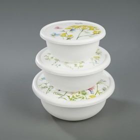 

Набор мисок с крышками Ohra mix, 3 шт: 1,2 л; 2,1 л; 3,2 л