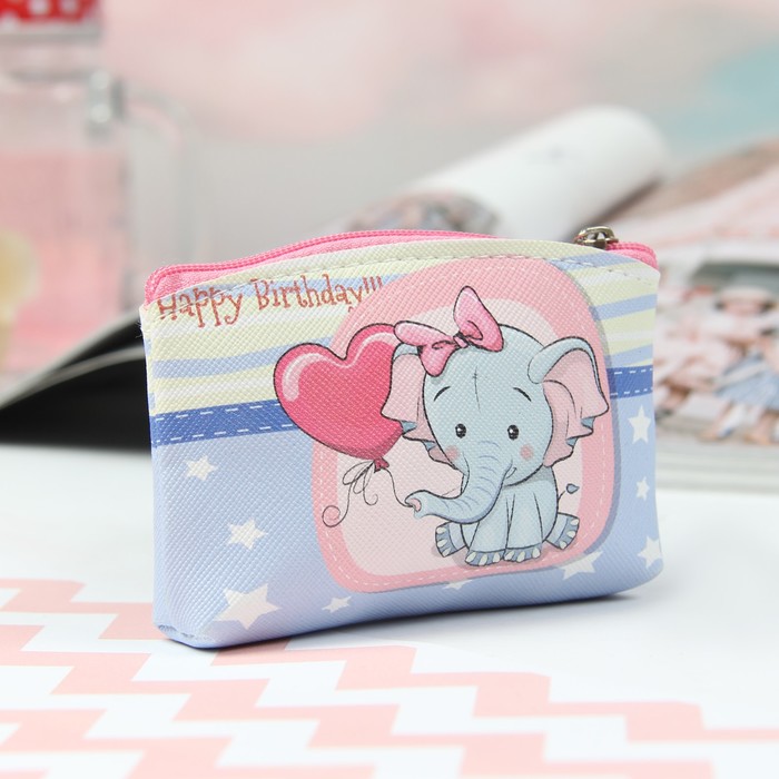 Кошелёк детский, отдел на молнии, кольцо, цвет МИКС