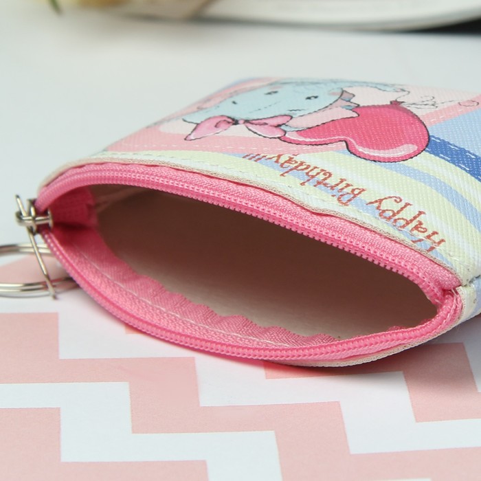 Кошелёк детский, отдел на молнии, кольцо, цвет МИКС