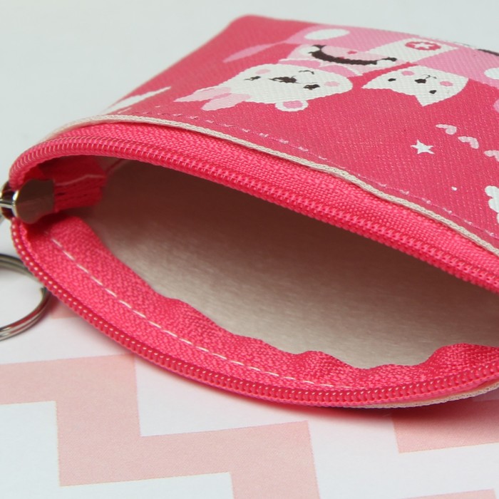 Кошелёк детский, отдел на молнии, кольцо, цвет МИКС