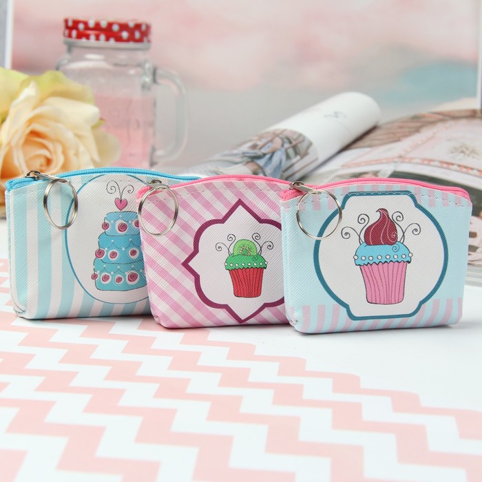 Кошелёк детский, отдел на молнии, кольцо, цвет МИКС