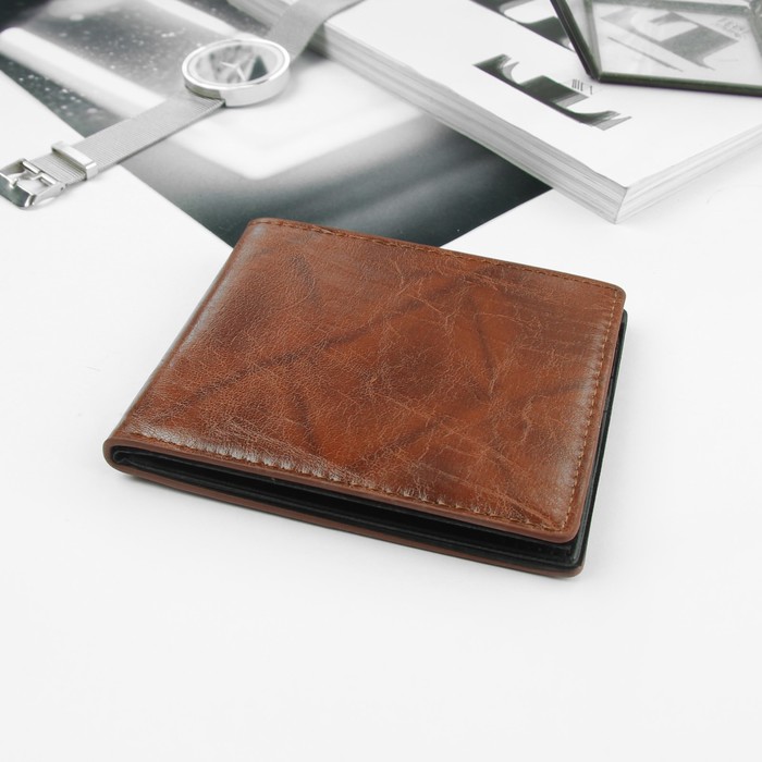 Портмоне мужское, отдел, для карт, цвет кофе