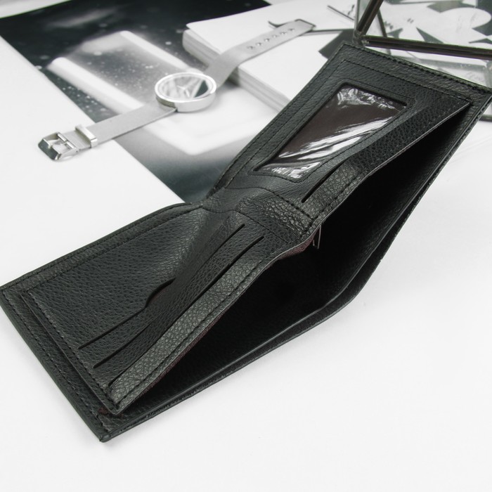 Портмоне мужское, 2 отдела, для карт, цвет чёрный