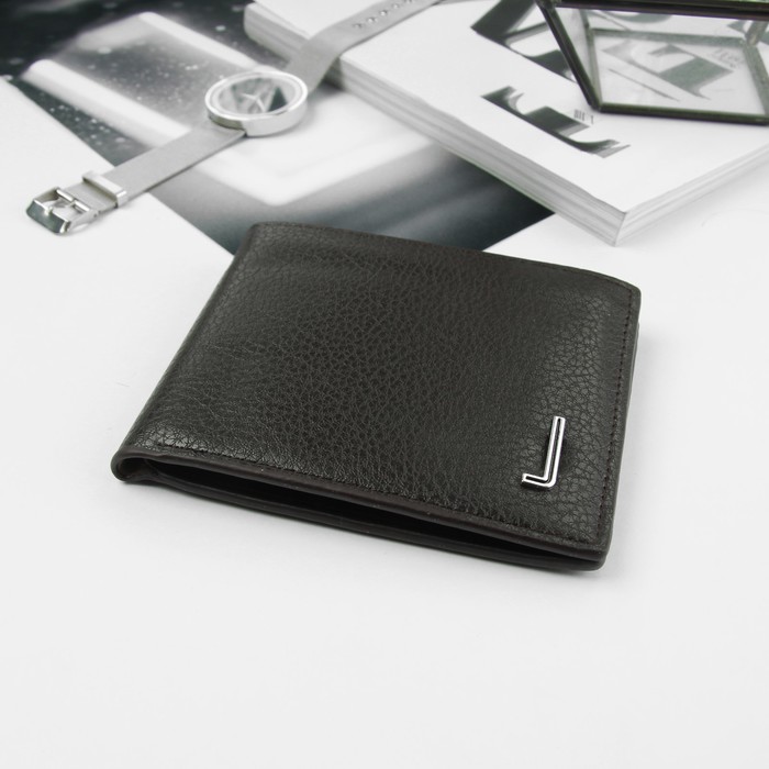 Портмоне мужское, 2 отдела, для карт, цвет кофе