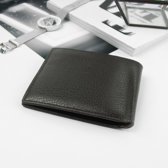 Портмоне мужское, 2 отдела, для карт, цвет кофе