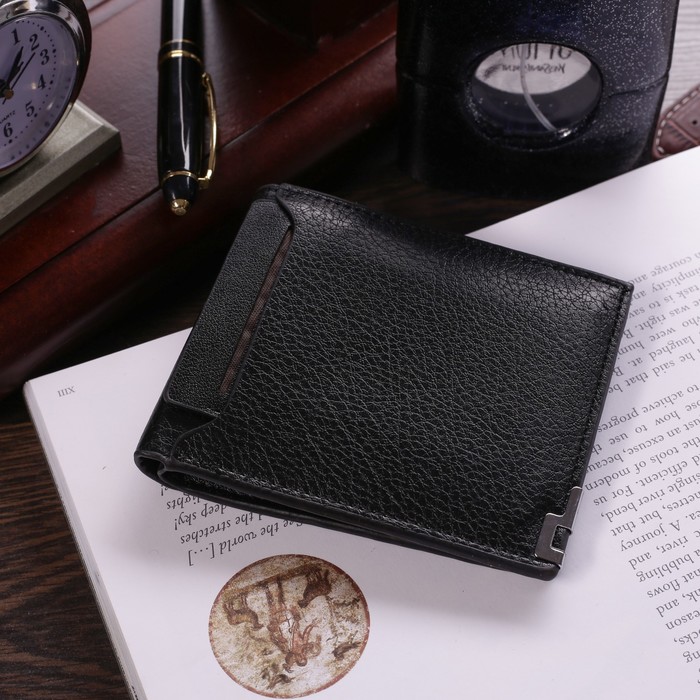 Портмоне мужское, 2 отдела, для карт, цвет чёрный