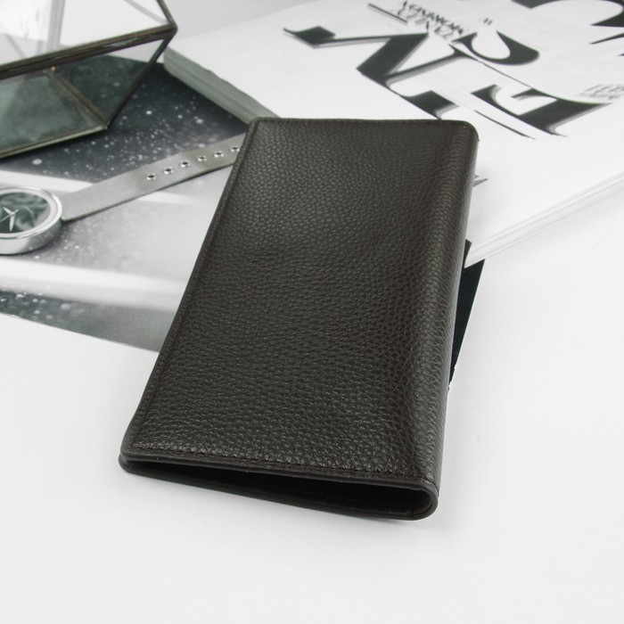 Портмоне мужское, 5 отделов, для карт, для монет, цвет коричневый