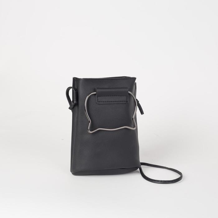 Сумка женская, длинный ремень, цвет чёрный