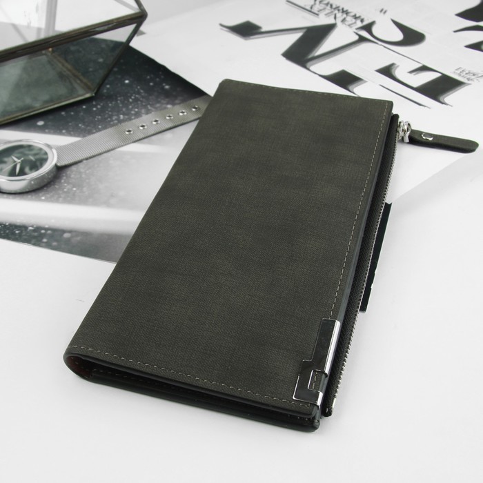 Портмоне мужское, 3 отдела, для карт, для монет, цвет чёрный