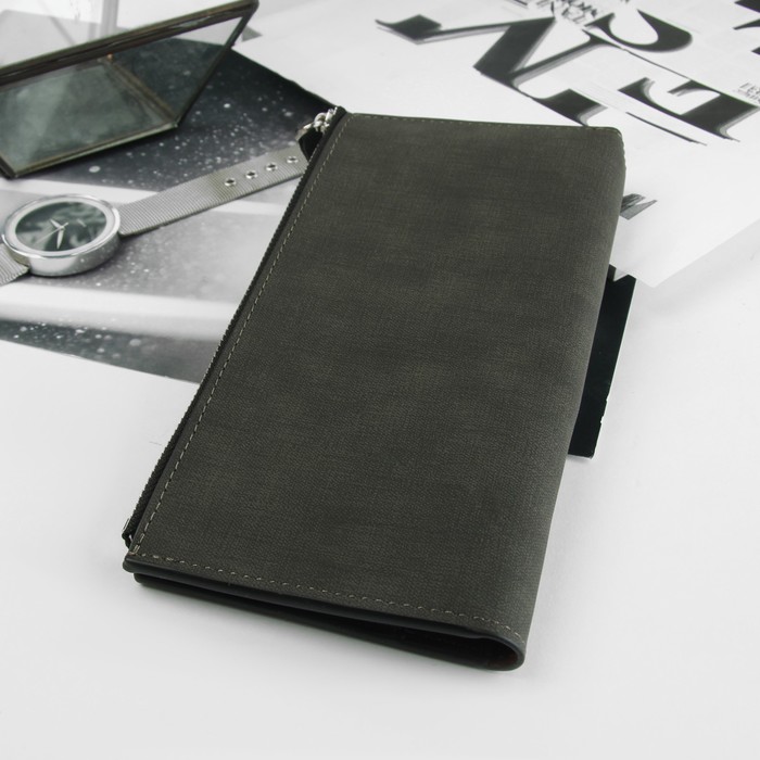 Портмоне мужское, 3 отдела, для карт, для монет, цвет чёрный