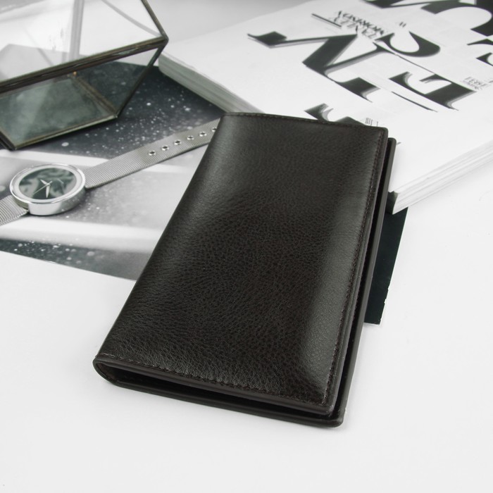 Портмоне мужское, 5 отделов, для карт, для монет, цвет кофе