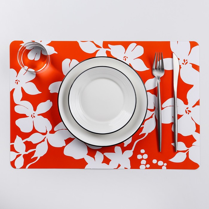 Салфетка кухонная "Гаваи" 42х28 см, цвет оранжевый