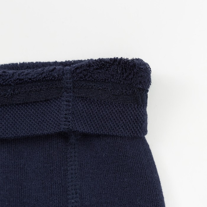 Леггинсы детские плюшевые С504(С) "Орнамент с оленями" цвет тёмно-синий, рост 110-116