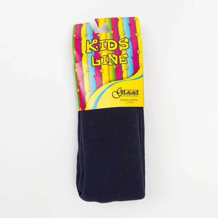 Леггинсы детские плюшевые С504(С) "Орнамент с оленями" цвет тёмно-синий, рост 110-116