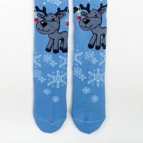 

Колготки детские махровые С207(С)-1725 "Оленёнок" цвет голубой, рост 98-104