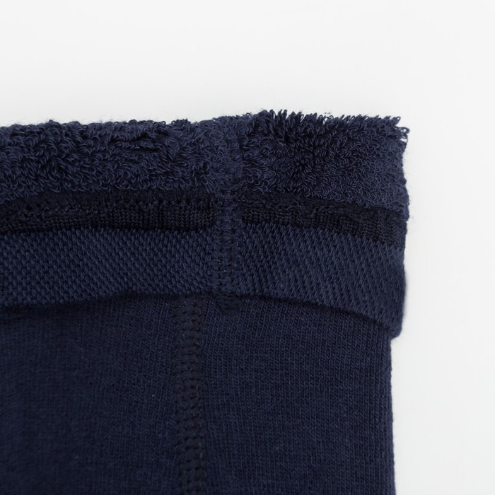 Колготки детские плюшевые С207(С) "Орнамент с сердечками" цвет тёмно-синий, рост 122-128