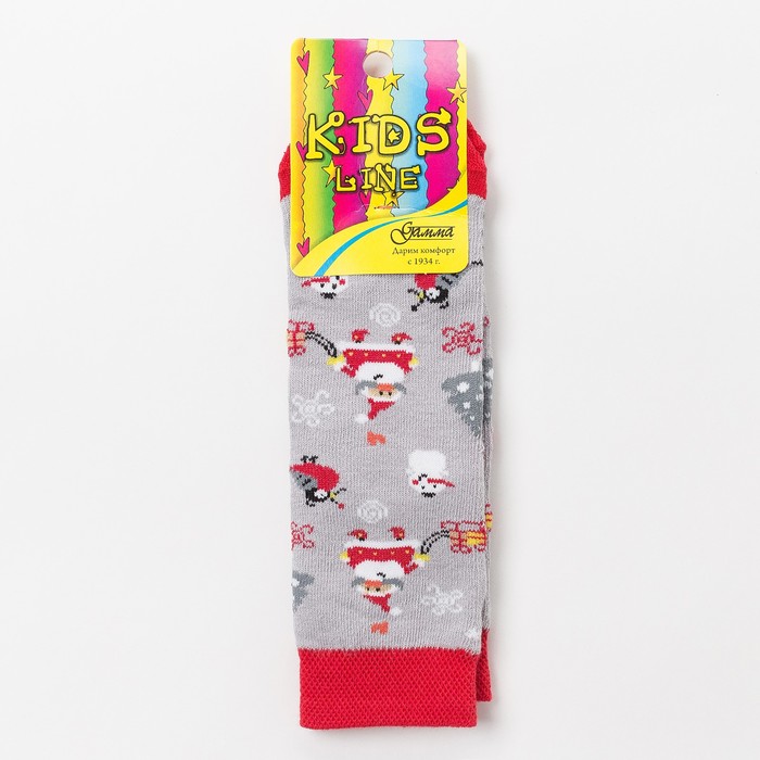 Носки детские с плюшевым следом, цвет светло-серый, размер 16-18