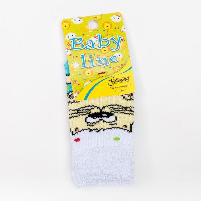 Носки детские плюшевые "Кот" цвет бирюзовый, размер 11-12