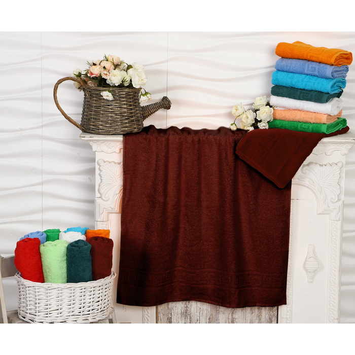 Полотенце махровое 50х90, цвет шоколад, 430 г/м2, 100% хлопок