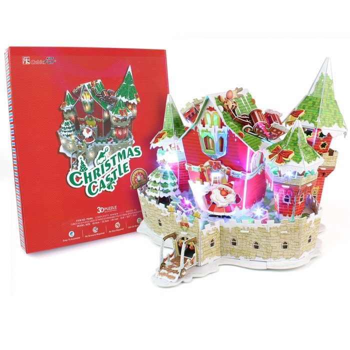 3D Пазл "Сказочный рождественский замок", с подсветкой, 84 детали