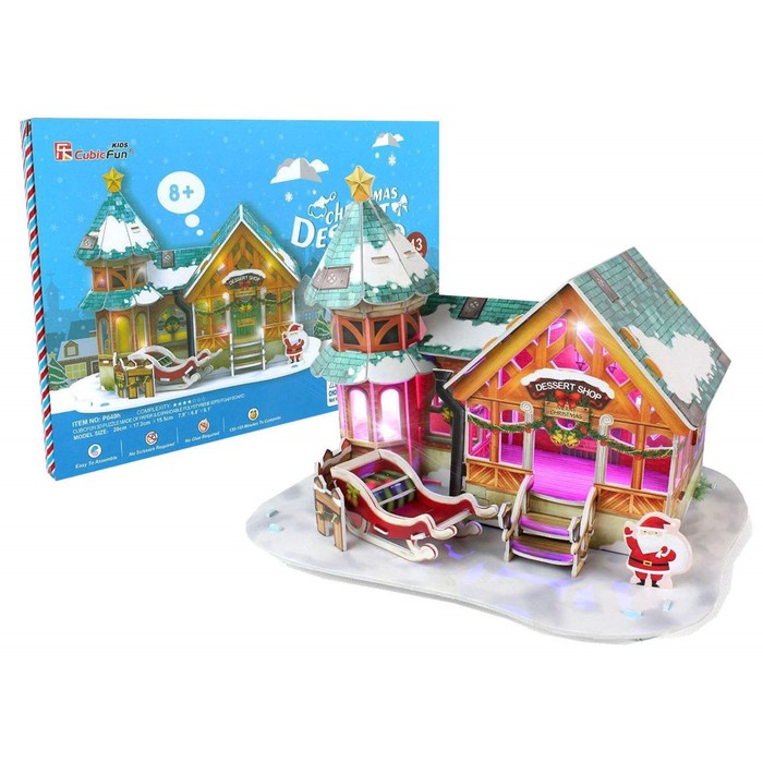 3D Пазл "Рождественский домик №3", с подсветкой, 43 детали