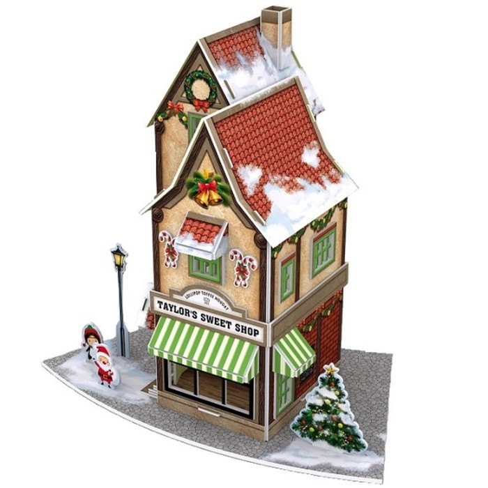 3D Пазл "Рождественский коттедж №1", с подсветкой, 52 детали