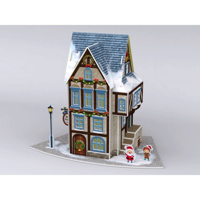 3D Пазл "Рождественский коттедж №4", с подсветкой, 77 деталей