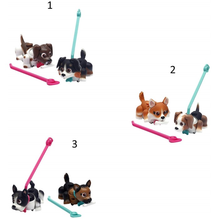 Фигурки собачек Pet Club Parade, косточка и поводок в комплекте, МИКС