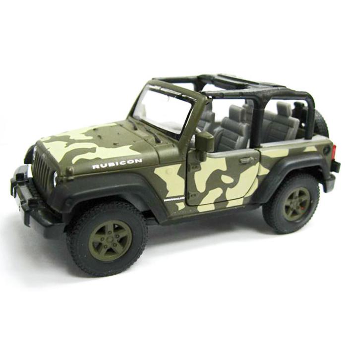 Коллекционная модель военной машины Jeep Wrangler Rubicon, масштаб 1:34-39