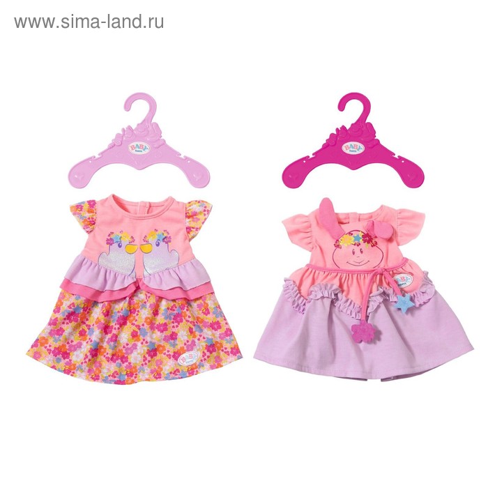 Одежда для куклы BABY born «Платья», с вешалкой, МИКС