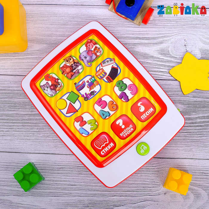 Обучающий планшет «Умный малыш», световые и звуковые эффекты, работает от батареек