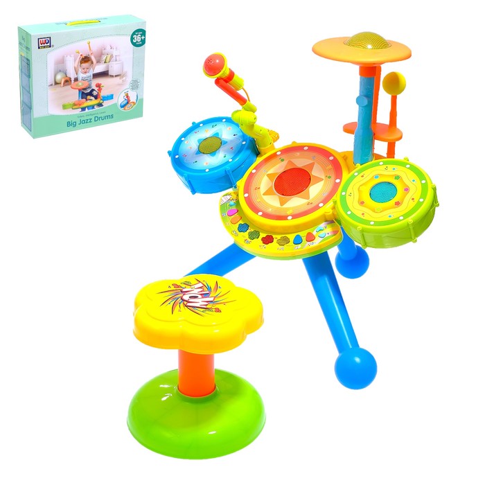 Барабанная установка "Музыкальный Бум", световой и звуковой эффект