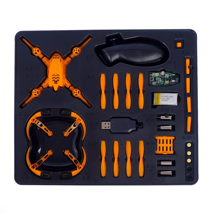 Квадрокоптер-конструктор "Дрон", собери сам, работает от аккумулятора
