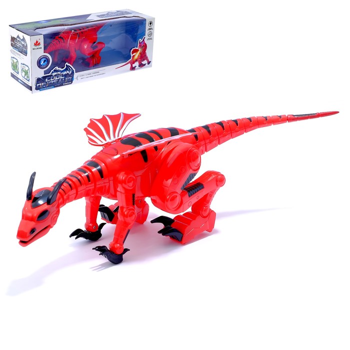 Динозавр-робот DRAGON, работает от батареек, световые и звуковые эффекты, МИКС