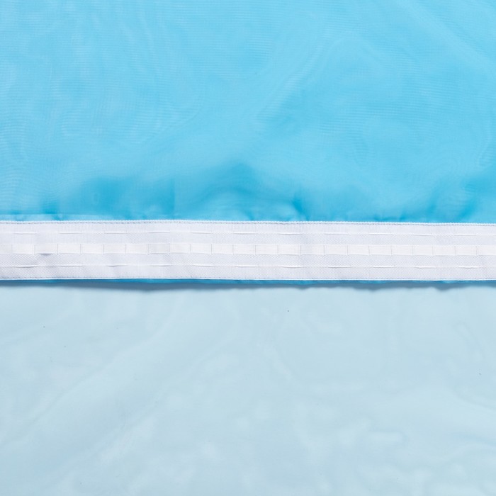 Штора для кухни "Афродита" со шторной лентой, 180 х 300 см, цвет голубой