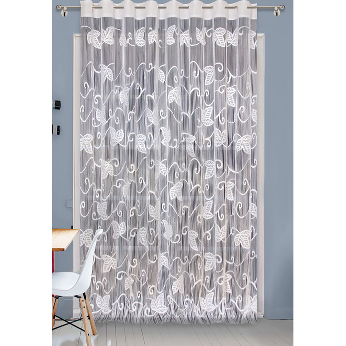 Штора-лапша Лаура 270х250 см цв.серебристо-белый, пэ 100%