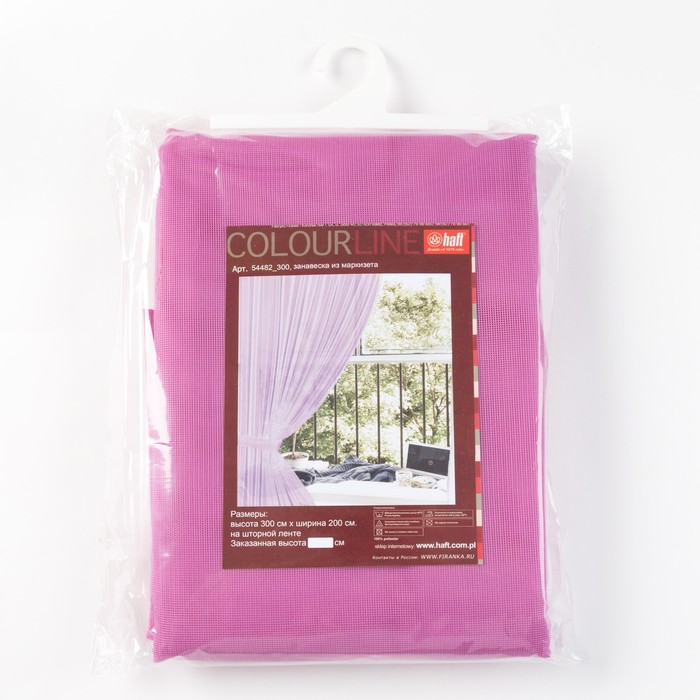 Штора Вереск 300х200 см цв.сиреневый, шторная лента, пэ 100%