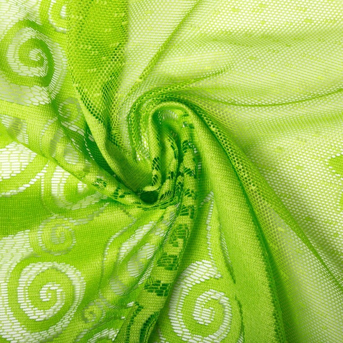 Штора для кухни Garderoba 60х245 см цв.лайм, на туннели, пэ 100%