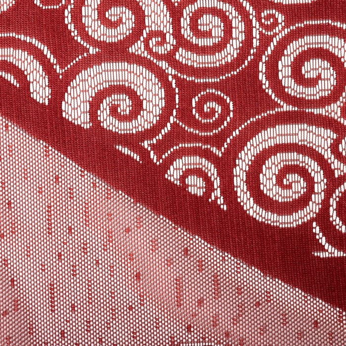 Штора для кухни Garderoba 60х245 см цв.розовый, на туннели, пэ 100%