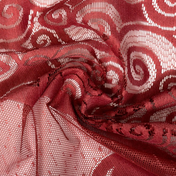 Штора для кухни Garderoba 60х245 см цв.розовый, на туннели, пэ 100%